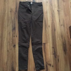 High waist olive green skinny jeans